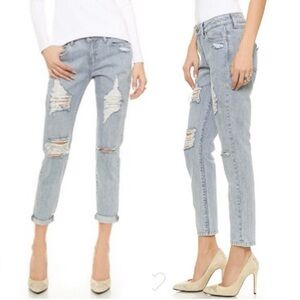 DL1961 Nolita Jeans Women Blue Denim Distressed Size 30 Boyfriend Slouchy Slim